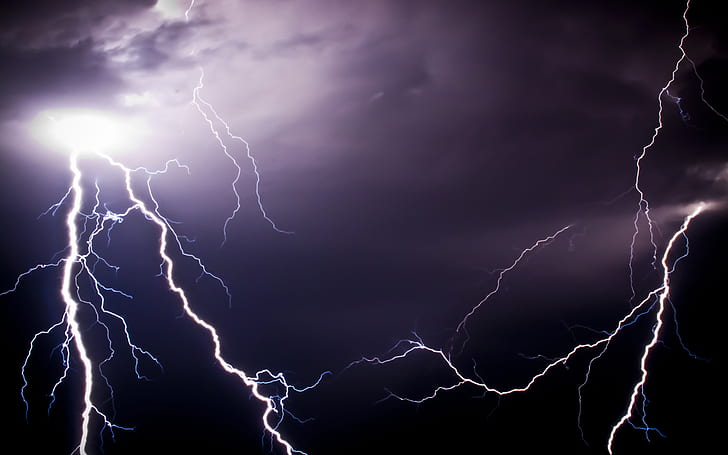 Lightning Clouds Storm Purple HD, natura, nuvole, viola, fulmini, tempesta, Sfondo HD