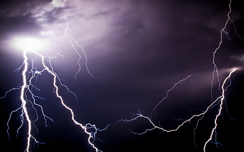Blitz-Wolken stürmen purpurrotes HD, Natur, Wolken, Purpur, Blitz, Sturm, HD-Hintergrundbild HD wallpaper