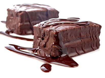 barre de chocolat, gâteaux, pâtisseries, chocolat, sirop, Fond d'écran HD HD wallpaper