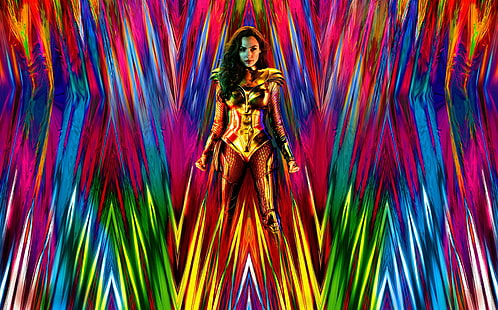 Film, Wonder Woman 1984, attrice, armatura, colori, fumetti DC, Diana Prince, Gal Gadot, Wonder Woman, Sfondo HD HD wallpaper