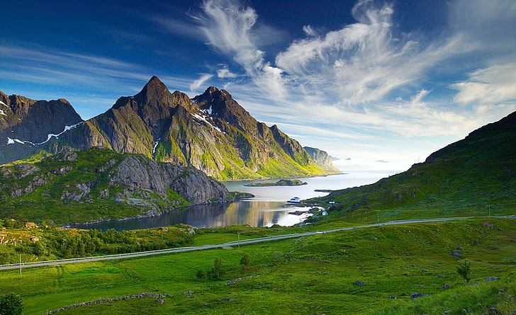 Nordic Landscape, brown mountain, Nature, Mountains, Landscape, Nordic, HD wallpaper