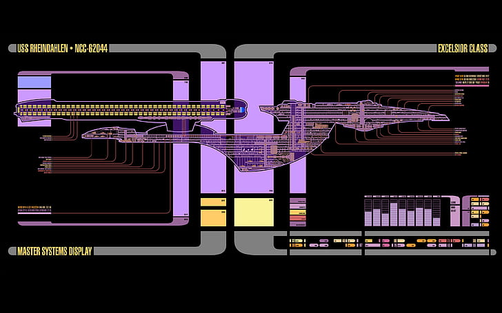 LCARS, Схема, космически кораб, Star Trek, HD тапет