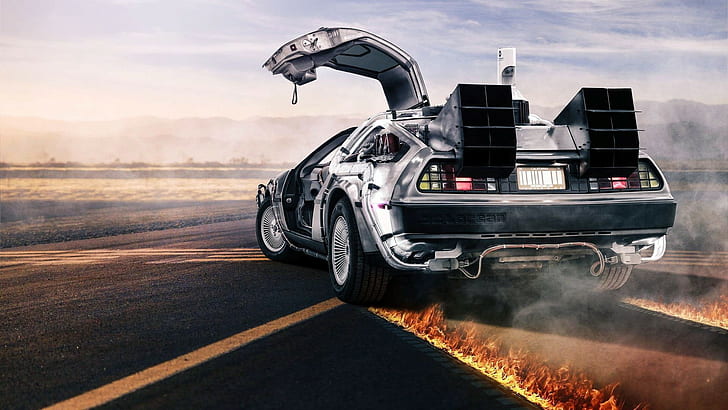 DeLorean, car, Back to the Future, HD wallpaper