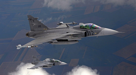 JAS-39 Gripen, jet fighter, pesawat terbang, pesawat terbang, pesawat militer, militer, Wallpaper HD HD wallpaper