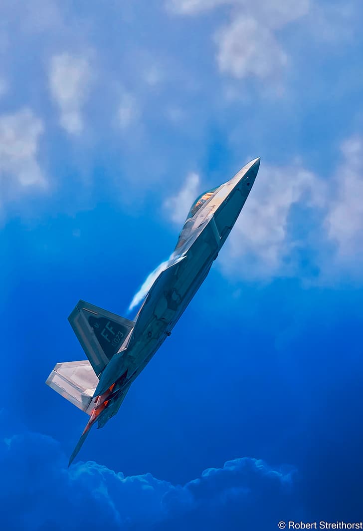 jet fighter, Multirole fighter, Lockheed Martin F-22 Raptor, F-22 Raptor, clouds, HD wallpaper