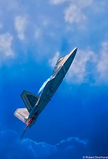 myśliwiec odrzutowy, myśliwiec wielozadaniowy, Lockheed Martin F-22 Raptor, F-22 Raptor, chmury, Tapety HD HD wallpaper