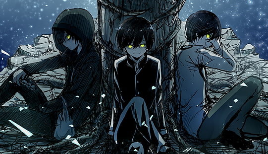 три персонажа мужского аниме, аниме, отосака юу, шарлотта (аниме), HD обои HD wallpaper