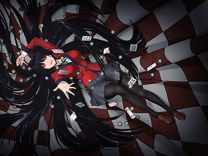 Kakegurui, Jabami Yumeko, gadis-gadis anime, Wallpaper HD HD wallpaper