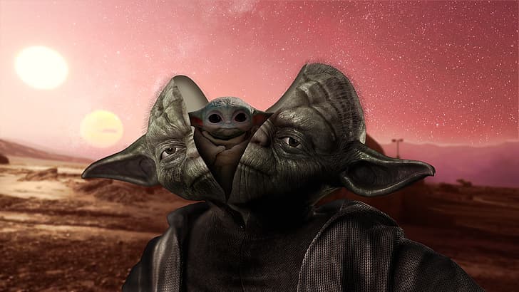 Yoda, Baby Yoda, Star Wars, Tatooine, transformasi, Wallpaper HD