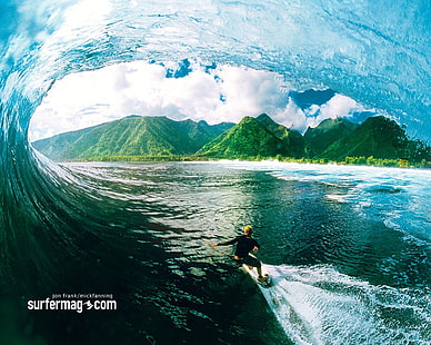 men's black wet suit, sea, waves, surfers, surfing, nature, men, sport, sports, HD wallpaper HD wallpaper