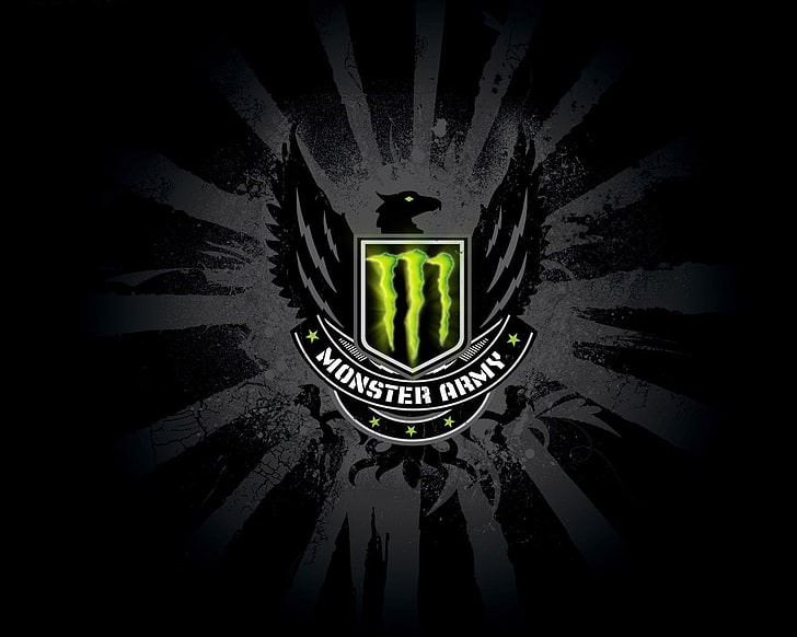 Monster Energy logo, Products, Monster, Army, Black, HD wallpaper