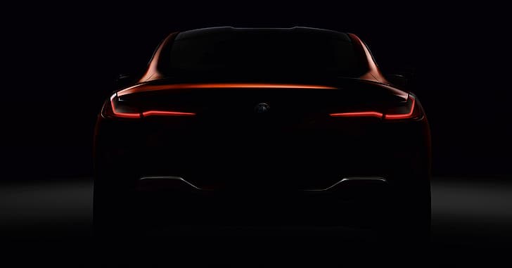 dark, BMW, rear view, Coupe, 2018, 8-Series, Eight, G15, HD wallpaper