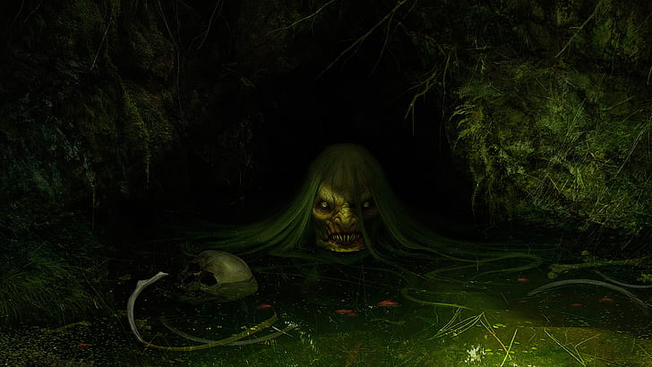 Dark, Creature, Creepy, Swamp, HD wallpaper