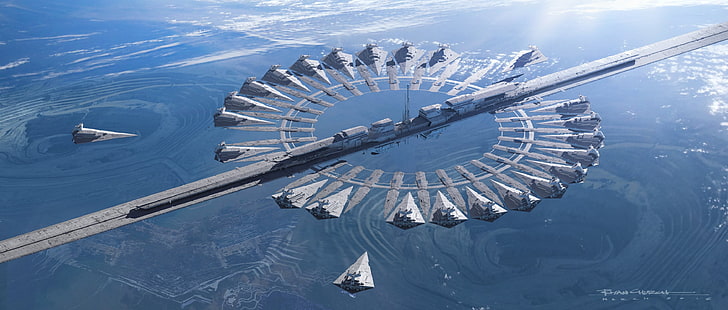 szare statki kosmiczne, Gwiezdne Wojny, Łotr 1: Gwiezdne Wojny - grafika koncepcyjna, Gwiezdny Niszczyciel, Tapety HD