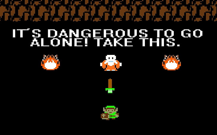 Es ist gefährlich, alleine zu gehen, nimm dieses Spiel, Videospiele, The Legend of Zelda, Link, Retro-Spiele, Pixel, HD-Hintergrundbild