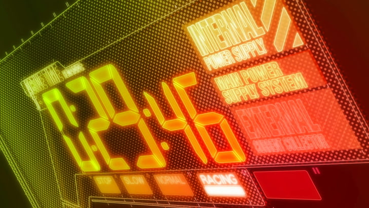 оранжев цифров часовник, Neon Genesis Evangelion, интерфейси, цифри, аниме, HD тапет