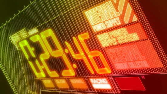 orange digital clock, Neon Genesis Evangelion, interfaces, numbers, anime, HD wallpaper HD wallpaper