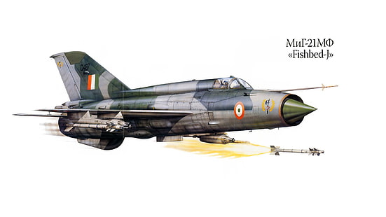 grau und schwarz militärisches Frachtflugzeug, das Flugzeug, Figur, Kämpfer, UdSSR, die MiG-21, HD-Hintergrundbild HD wallpaper