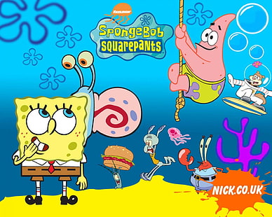 animacja, rysunek, rodzina, spongebob, squarepants, Tapety HD HD wallpaper