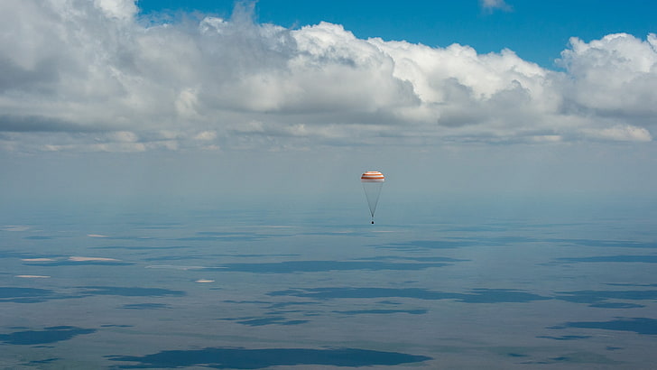 Роскосмос, НАСА, Союз, парашути, HD тапет