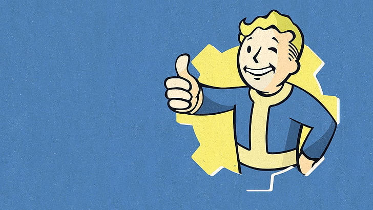 yellow-haired man illustration, video games, Pip-Boy, Fallout 4, Fallout, HD wallpaper