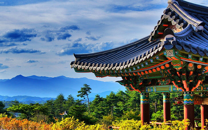 Templos, Templo, Corea, Paisaje, Fondo de pantalla HD