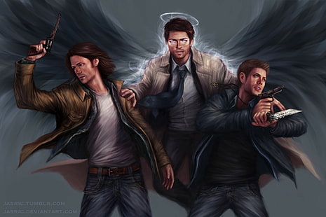 мъжко черно яке, Supernatural, Dean Winchester, HD тапет HD wallpaper
