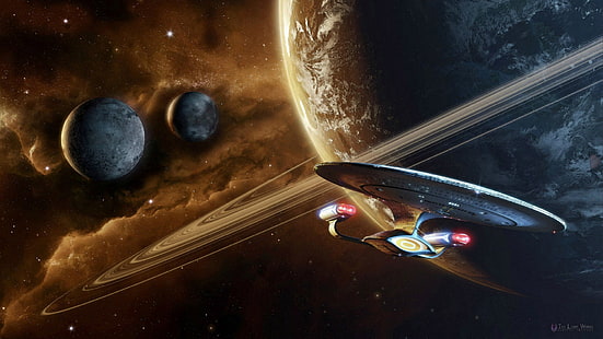 Звездный путь, Звездный путь: Следующее поколение, Планета, Космос, Космический корабль, Звездный корабль, HD обои HD wallpaper