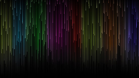 วอลล์เปเปอร์ฝนหลากสีภาพวาดนามธรรมหลากสีนามธรรมเส้นสีสันเมทริกซ์, วอลล์เปเปอร์ HD HD wallpaper