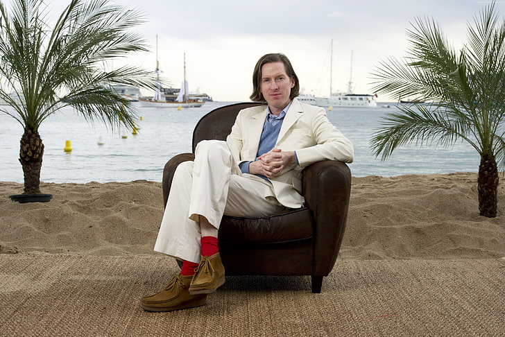 sand, producer, screenwriter, Wes Anderson, beach, film director, actor, HD wallpaper