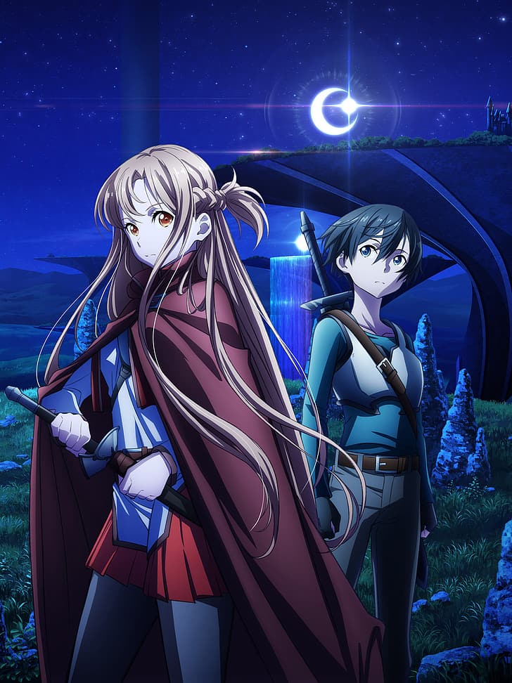 SwordArtOnline, Anime Girls, Kirito (Schwertkunst Online), Asuna (Schwertkunst Online), HD-Hintergrundbild, Handy-Hintergrundbild