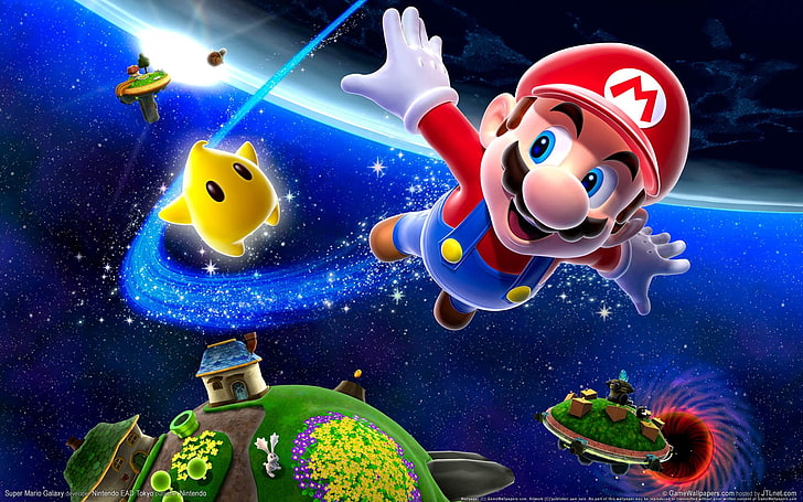 ภาพประกอบ Super Mario, Super Mario, วิดีโอเกม, การแสดงผล, วอลล์เปเปอร์ HD
