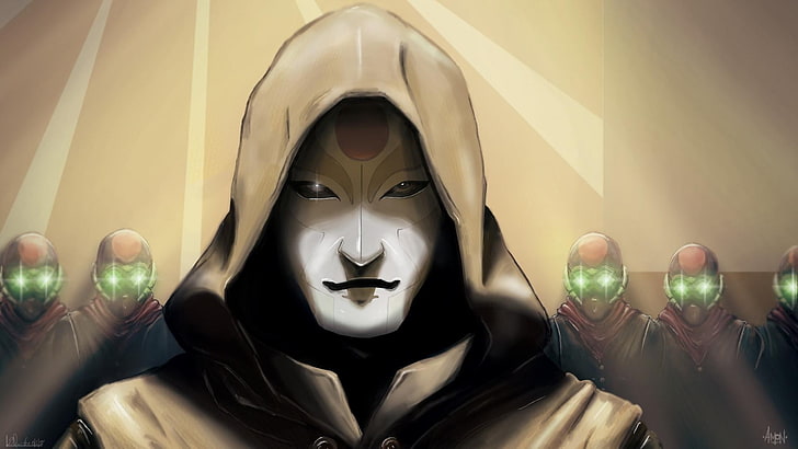 Person mit weißer Maske digitales Tapeten, The Legend of Korra, Amon, HD-Hintergrundbild