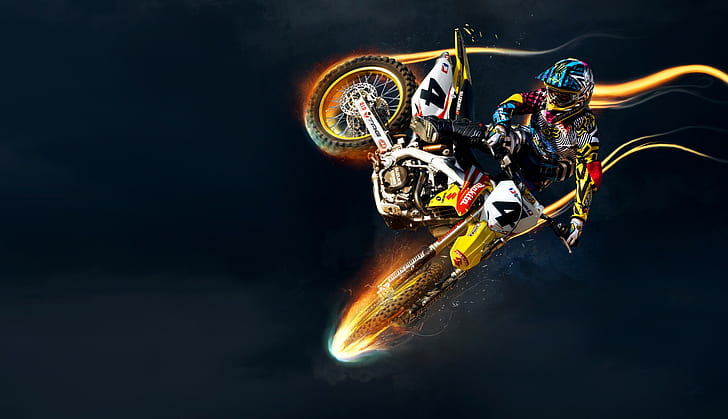 suzuki sports vehicle motocross, HD wallpaper