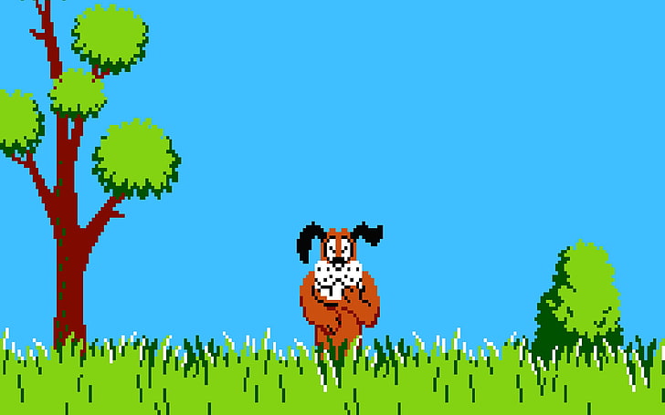 Duck Hunt Spiel Wallpaper, Duck Hunt, 8-Bit, Nintendo Entertainment System, Hund, Nostalgie, HD-Hintergrundbild