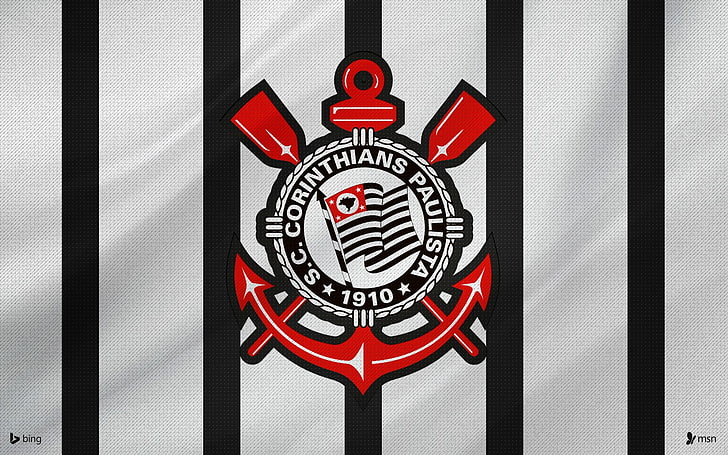 czerwono-białe oznakowanie Budweisera, piłka nożna, Corinthians, Tapety HD