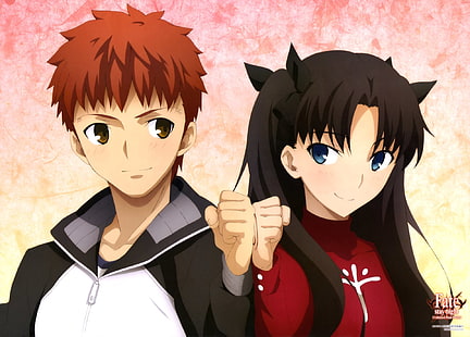 Fate Series, Fate / Stay Night: Unlimited Blade Works, Rin Tohsaka, Shirou Emiya, HD тапет HD wallpaper