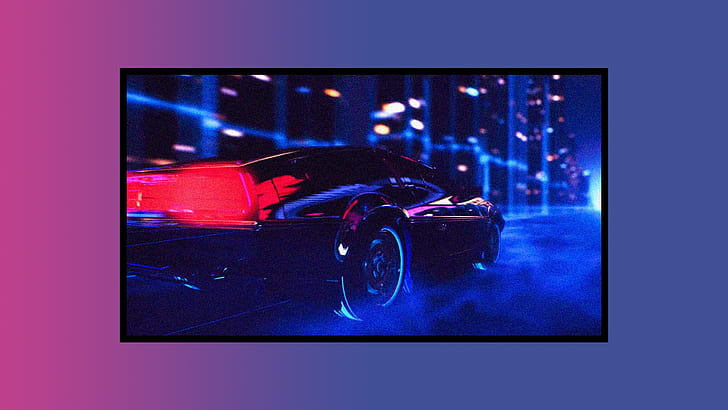 Retro-Stil, Auto, Fahrzeug, Farbverlauf, HD-Hintergrundbild
