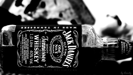 Джек Даниэль Виски Алкоголь Бутылка Bw для рабочего стола, напитки, алкоголь, бутылка, Даниэль, рабочий стол, Джек, виски, HD обои HD wallpaper