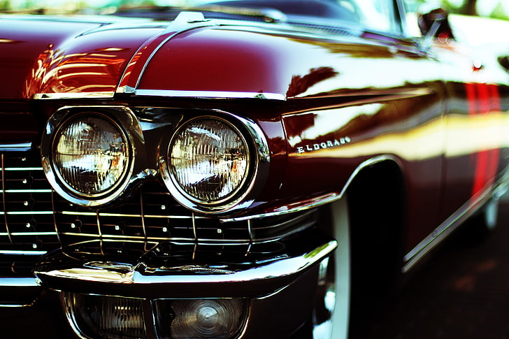 red Cadillac ElDorado, cadillac, eldorado, retro, HD wallpaper