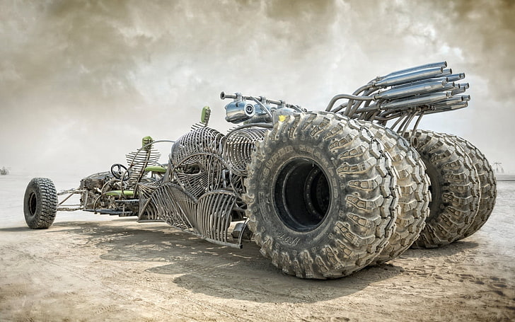 veicolo personalizzato grigio, auto, Mad Max, Mad Max: Fury Road, film, Sfondo HD