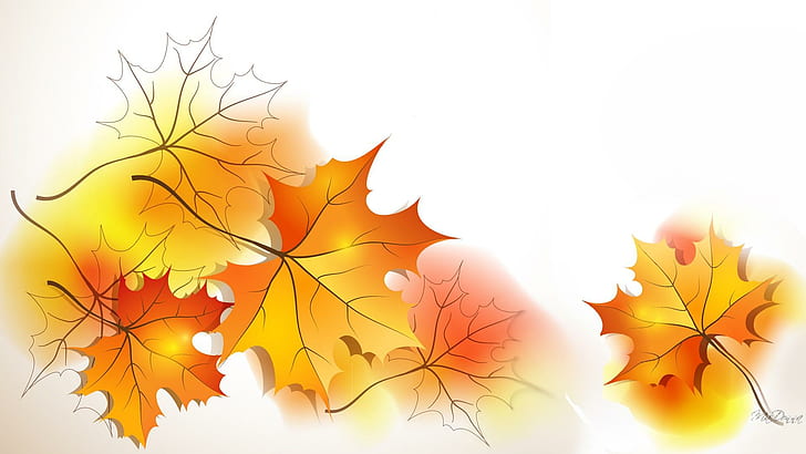 Soleil sur Maple, soleil, automne, érable, briller, feuilles, automne, jaune, orange, abstrait, or, Fond d'écran HD