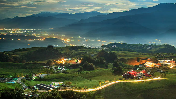 foto de vista do vale, hualien, hualien, IMG, Hualien, vista do vale, foto, Taiwan, Taiwan, montanha, natureza, pôr do sol, ásia, colina, paisagem, ao ar livre, vila, HD papel de parede