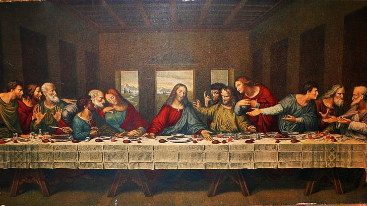  La Última Cena de Leonardo da Vinci pintura, Religiosa, Cristiana, Cristo, Fondo de pantalla HD