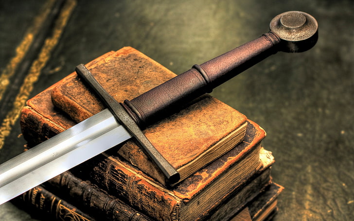 espada, libro, sobre, HD-Hintergrundbild