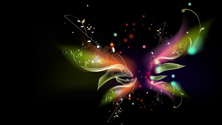 abstract, background, black, butterfly, vector, wings, HD wallpaper