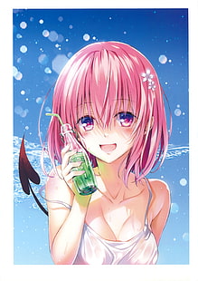 To Love-ru, аниме, аниме девушки, Momo Velia Deviluke, розовые волосы, HD обои HD wallpaper