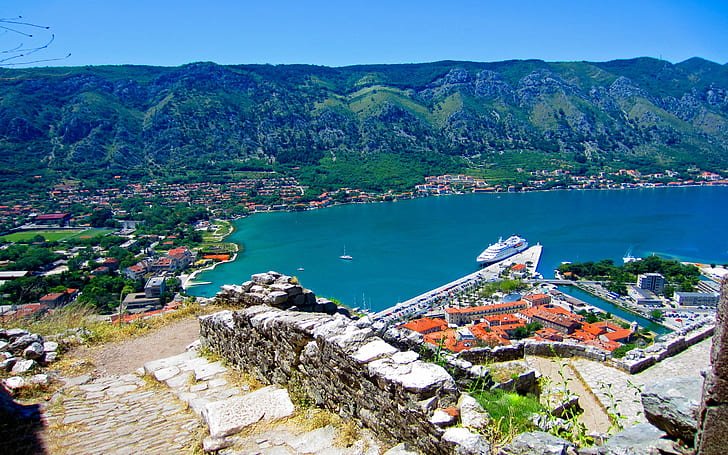Férias na bela Kotor Montenegro, HD papel de parede