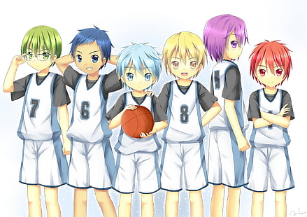 Anime, Kuroko's Basketball, Atsushi Murasakibara, Daiki Aomine, Ryōta Kise, Seijūrō Akashi, Shintarō Midorima, Tetsuya Kuroko, HD wallpaper HD wallpaper
