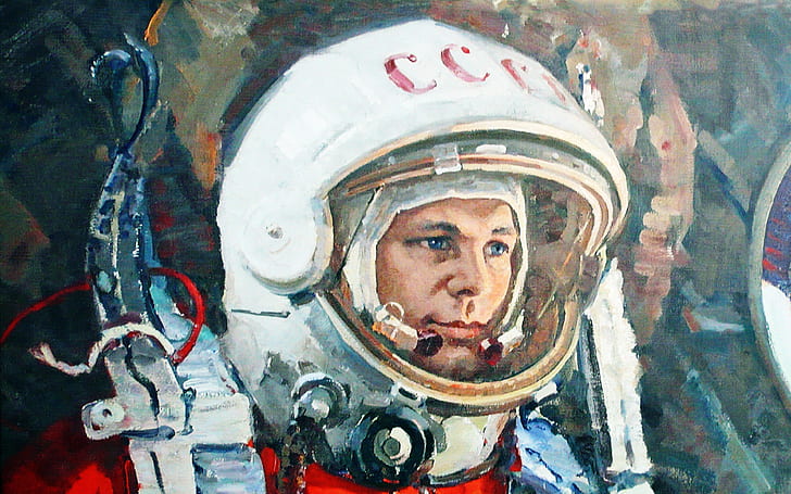 yuri gagarin, latar belakang kosmonot, ussr, angkasawan, unduh 3840x2400 yuri gagarin, Wallpaper HD